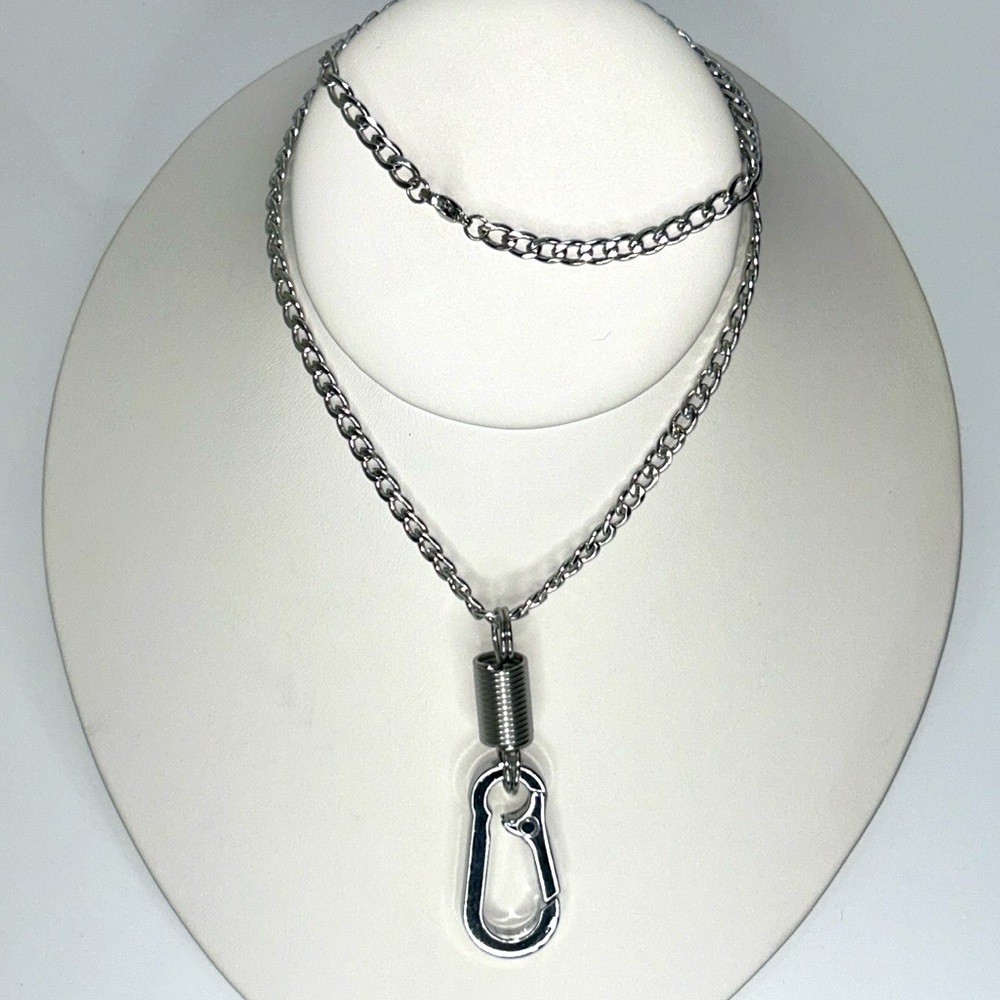 Handmade Extremely Large Stainless Coiled Extension Clasp Statement Necklace